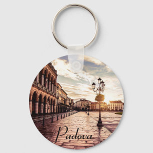 Sunset over square in Padova in Italy Keychain