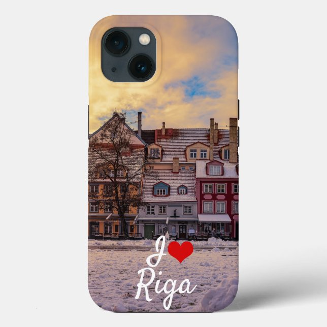 Sunset over street in Riga Case-Mate iPhone Case (Back)