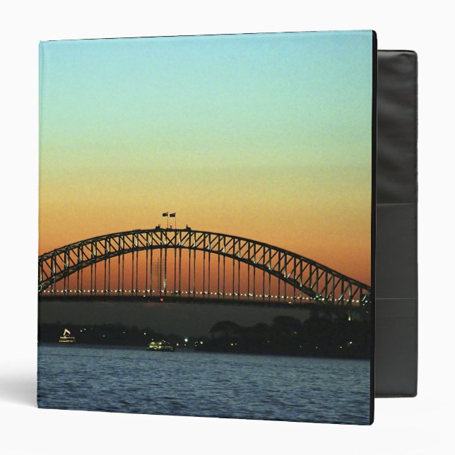 Sunset over Sydney Harbor Bridge, Australia 3 Ring Binder (Front/Inside)