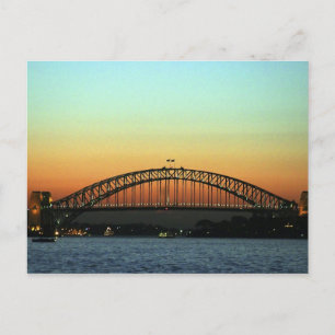 Sunset over Sydney Harbor Bridge, Australia Postcard