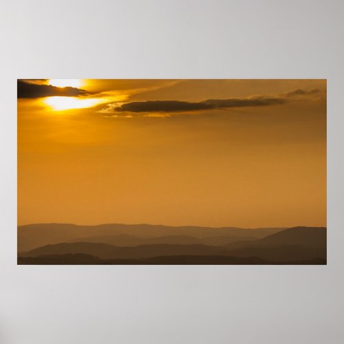 Sunset Over the Allegheny Mountains West Virginia Poster