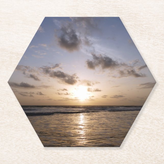 Sunset over the Arabic Sea Paper Coaster (Front)