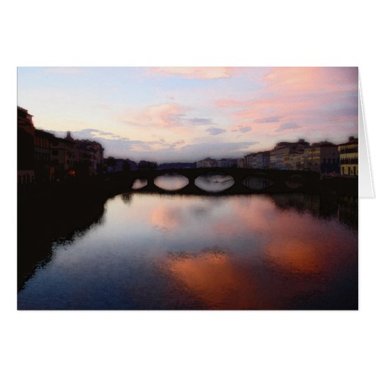 Sunset Over the Arno River Cards (Front Horizontal)