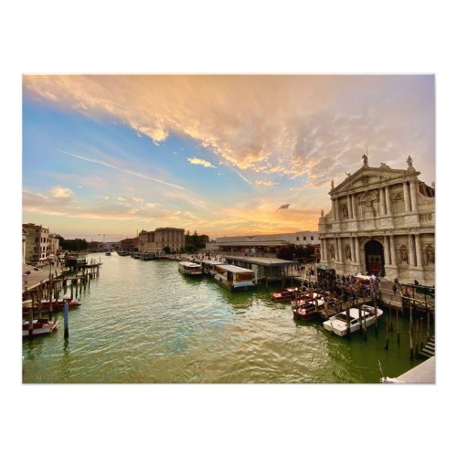 Sunset over the Canal in Venice Italy Photo Print