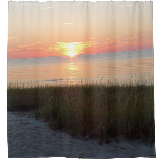 Sunset over the Cape Cod Buzzards Harbor Shower Curtain (Front)