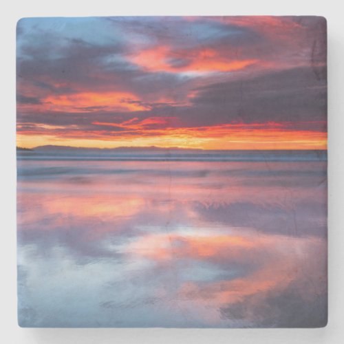 Sunset over the Channel Islands CA Stone Coaster