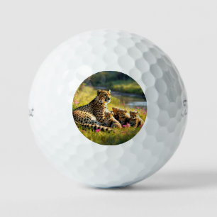 "Sunset over the Cheetah Family" Golf Balls