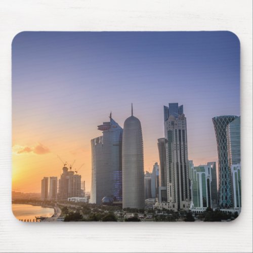 Sunset over the city of Doha Qatar Mouse Pad