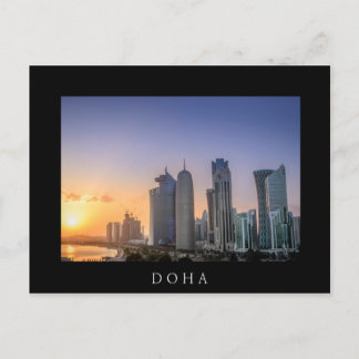 Sunset over the city of Doha, Qatar Postcard
