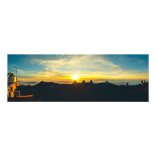 Sunset over the clouds photo print