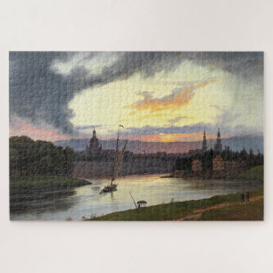 Sunset over the German City of Dresden Jigsaw Puzzle