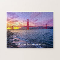 Sunset over the Golden Gate Bridge, San Francisco. Jigsaw Puzzle