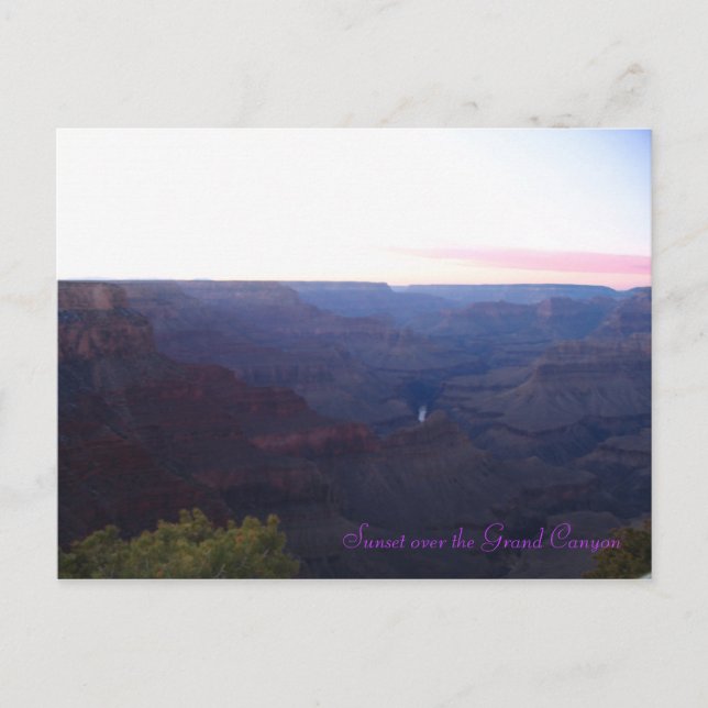 Sunset over the Grand Canyon Postcard (Front)