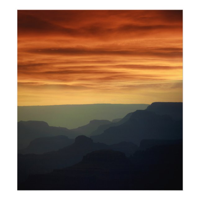 Sunset over the Grand Canyon's Blues Photo Print (Front)