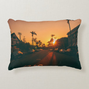 Sunset over the horizon accent pillow