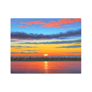 Sunset Over the Horizon Metal Wall Art