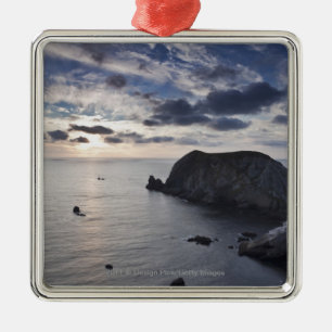 Sunset Over The Irish Coastline Metal Ornament