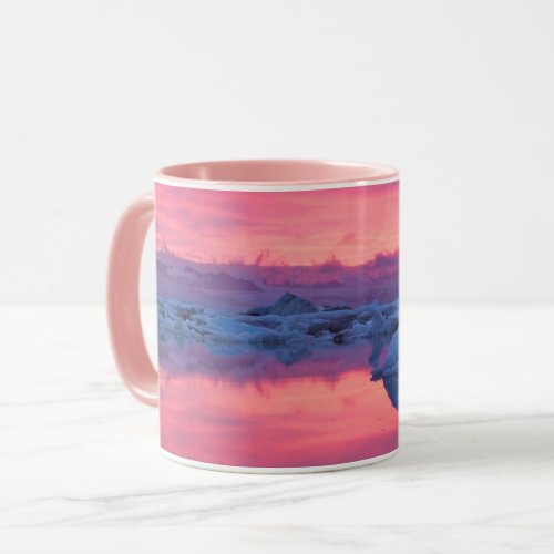 Sunset Over the Jokulsarlon Glacier Lagoon Mug