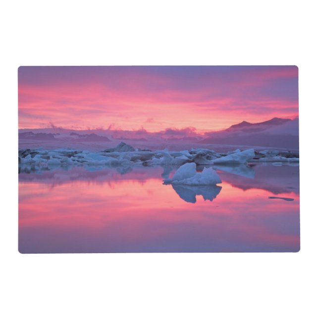 Sunset Over the Jokulsarlon Glacier Lagoon Placemat (Front)