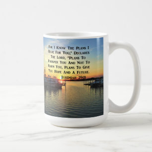 SUNSET OVER THE LAKE JEREMIAH 29:11 SCRIPTURE COFFEE MUG