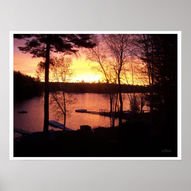 Sunset Over the Lake Poster (Front)