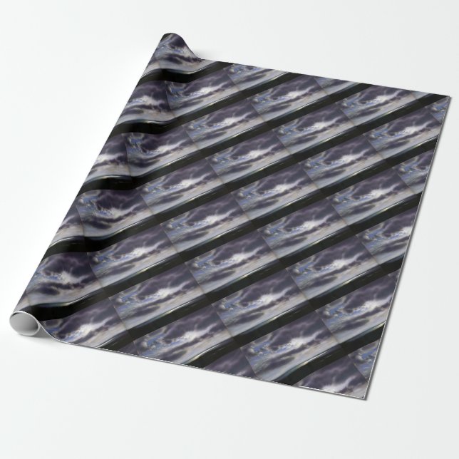 Sunset over the lake wrapping paper (Unrolled)
