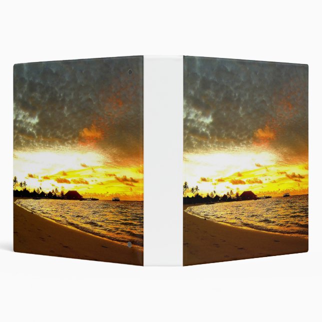 Sunset Over the Maldives 3 Ring Binder (Background)