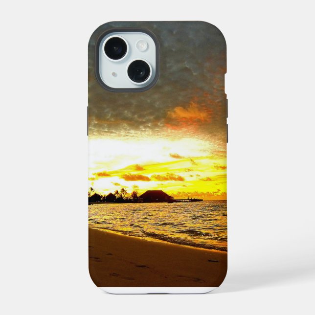 Sunset Over the Maldives Iphone Case (Back)