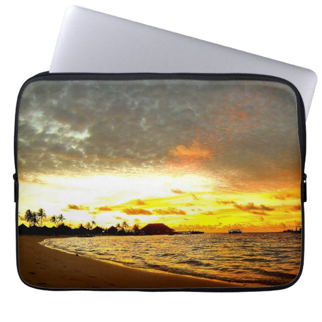 Sunset Over the Maldives Laptop Sleeve (Front)