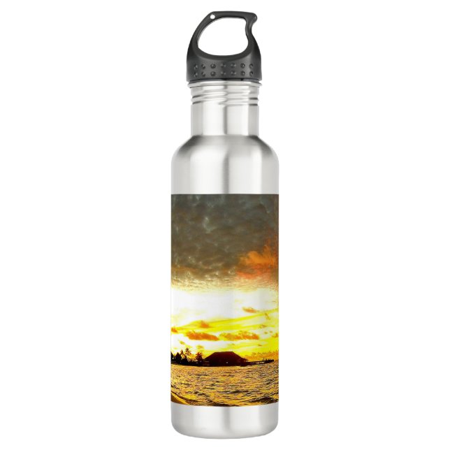 Sunset Over the Maldives Stainless Steel Water Bottle (Front)