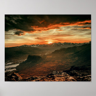 Sunset over the Mountains - Nature Poster