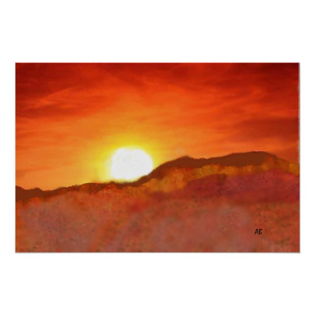 Sunset Over the Mountains,  Poster (Front)