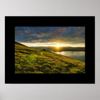 Sunset Over the Mountains Poster