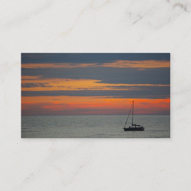 Sunset over the ocean business card (Front)