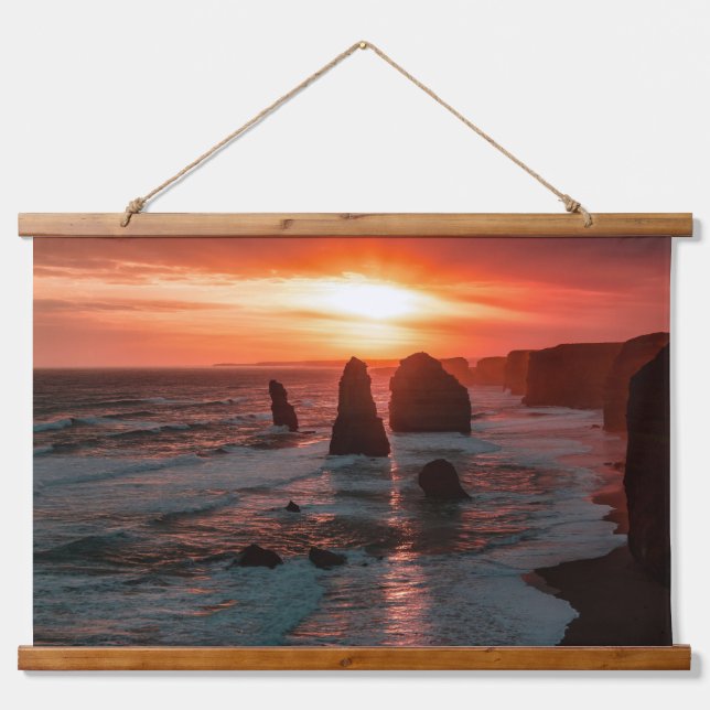 Sunset Over the Ocean Cliffs Wall Art (Front)