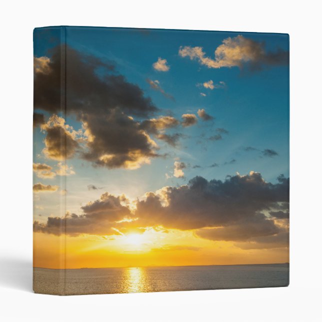 Sunset Over The Ocean, Fiji 3 Ring Binder (Front/Spine)