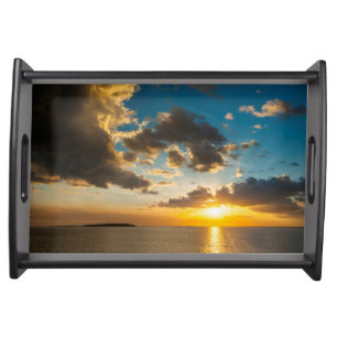 Sunset Over The Ocean, Fiji Serving Tray