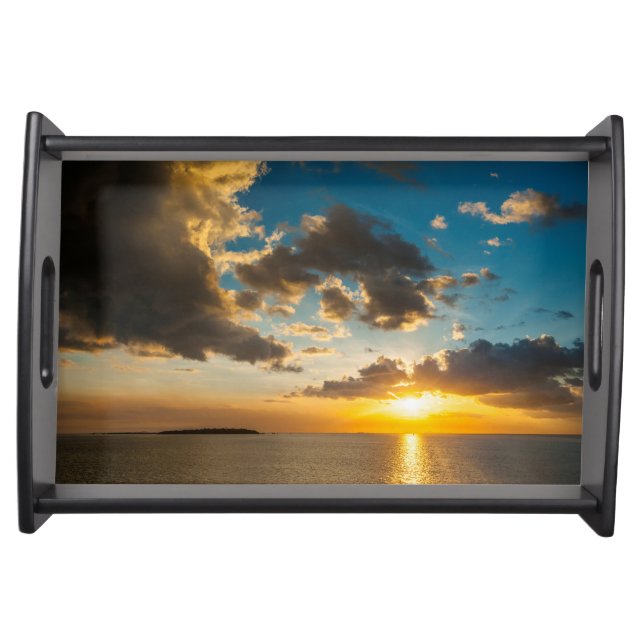 Sunset Over The Ocean, Fiji Serving Tray (Front)