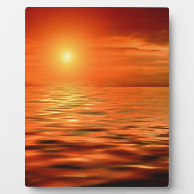 Sunset Over the Ocean Plaque (Front)