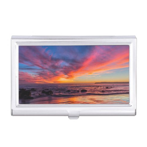 Sunset over the Pacific from Coronado 2 Business Card Holder