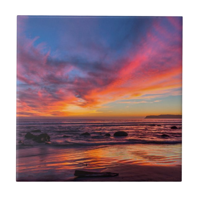Sunset over the Pacific from Coronado 2 Tile (Front)