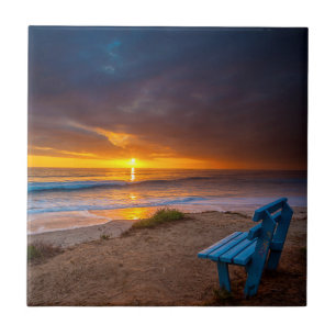Sunset over the Pacific Ocean Ceramic Tile