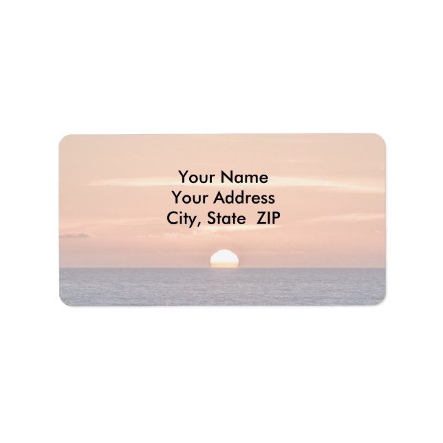 Sunset over the Pacific Ocean Label (Front)