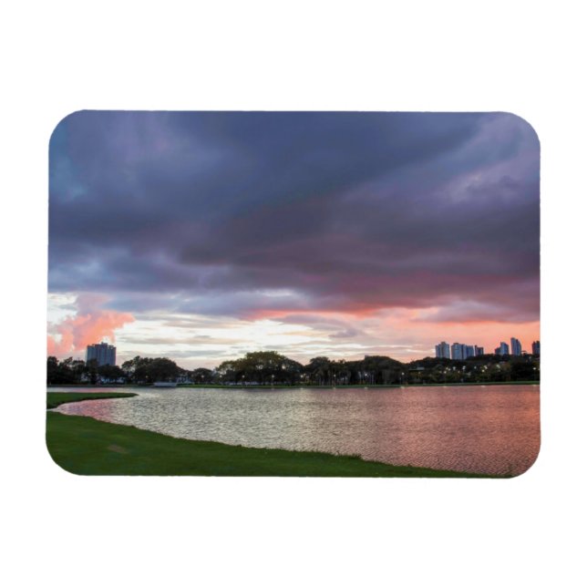 Sunset Over The Park Magnet (Horizontal)