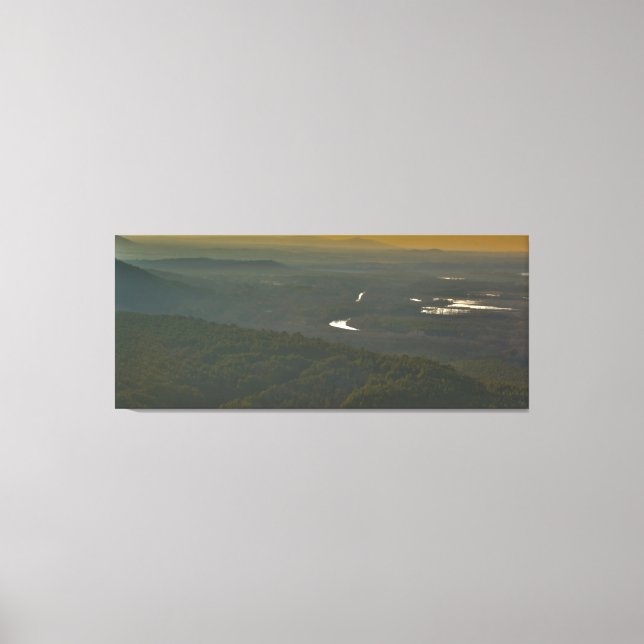Sunset over the Petit Jean River Valley, Arkansas Canvas Print (Front)
