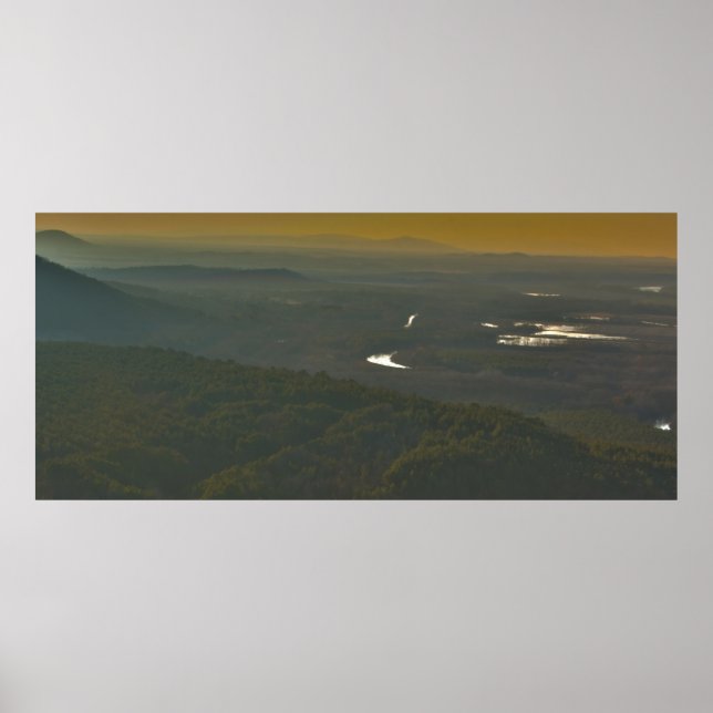 Sunset over the Petit Jean River Valley, Arkansas Poster (Front)