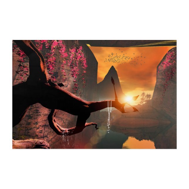 Sunset over the sea acrylic print (Front)