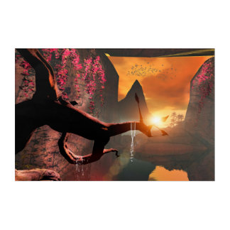 Sunset over the sea acrylic wall art