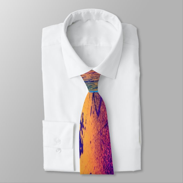 Sunset Over the Sea Men's Tie (Tied)