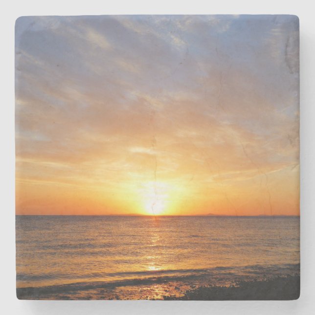 SUNSET OVER THE SEA STONE COASTER (Front)